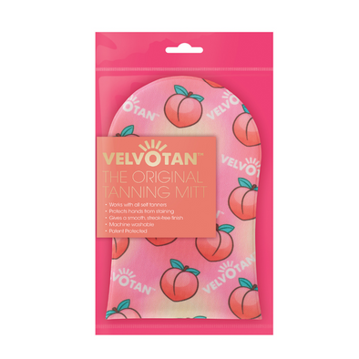 VELVOTAN Peachy - The Original Tanning Mitt - Self Tanning Applicator - Clever Lotion Resistant - Reusable - Sleek Application, Free shipping