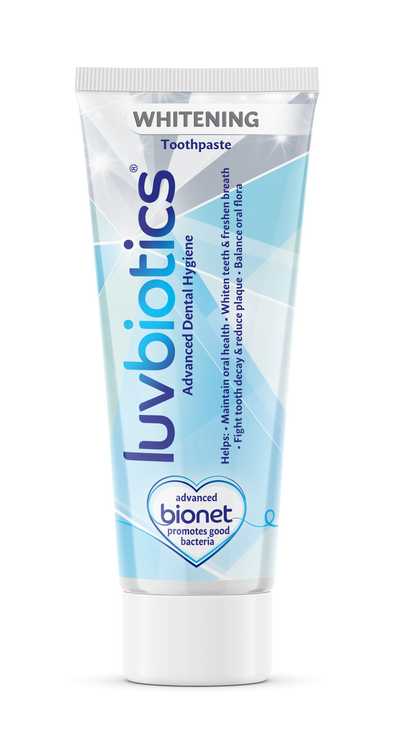 Luvbiotics Probiotic Advance Dental Whitening Toothpaste For Pearl White Teeth, Fresh Breath, Healthy Gums, Fight Tooth Decay & Reduce Plaque - Free From SLS, Paraben, 75 Ml