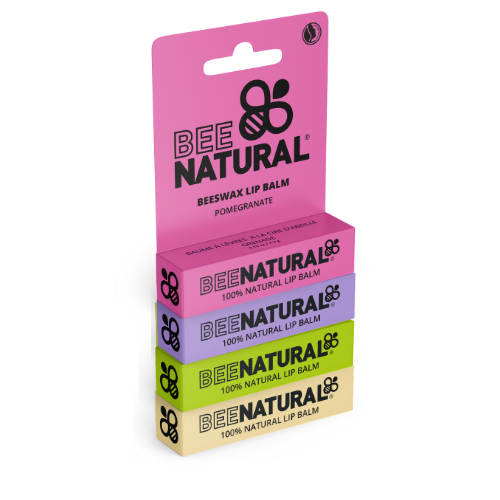 100% Natural Moisturising Lip Balms - Pack Of 4