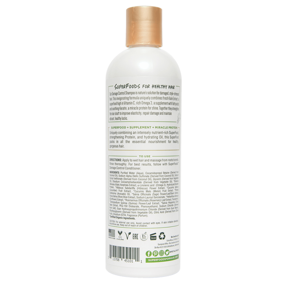 Petal Fresh - Pure, SuperFoods for Hair, Damage Control Conditioner, Kale, Omega 3 & Keratin, 12 fl oz (355 ml)